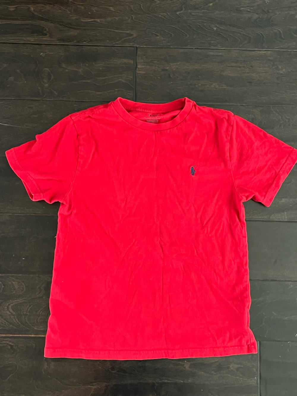 Boys Red Ralph Lauren Basic T Shirt with Navy Pony- M (10/12)